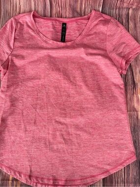 90 Degree By Reflex Pink Heather Short Sleeve Scoop Neck Tee